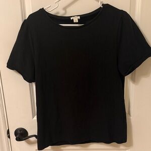 J. Crew Black Short Sleeve Ribbed Crew Tee